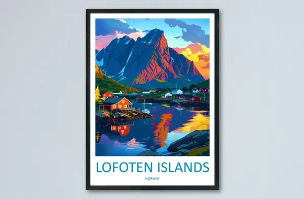 Lofoten Islands Travel Print, Norwegian Art Print