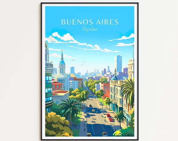 Buenos Aires Argentina Travel Memory Wall Art Print