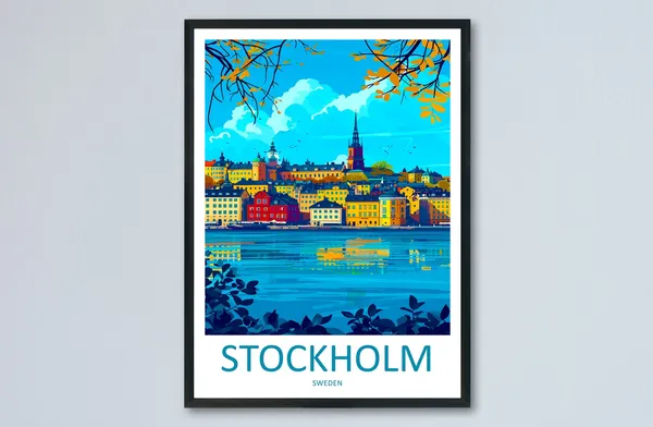 Stockholm Print, Sweden Travel Poster Art Print