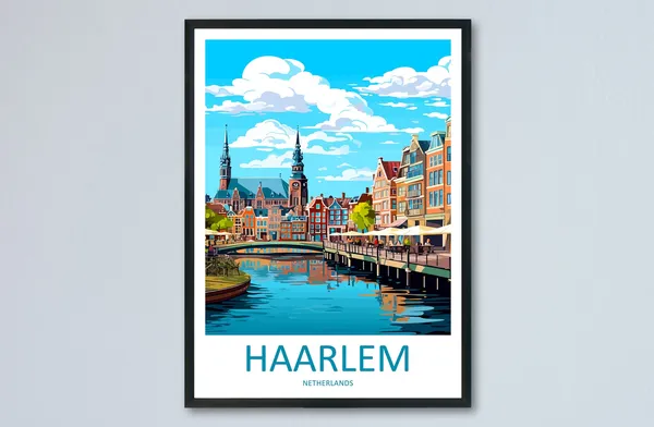 Haarlem Travel Poster, Netherlands City Art Print