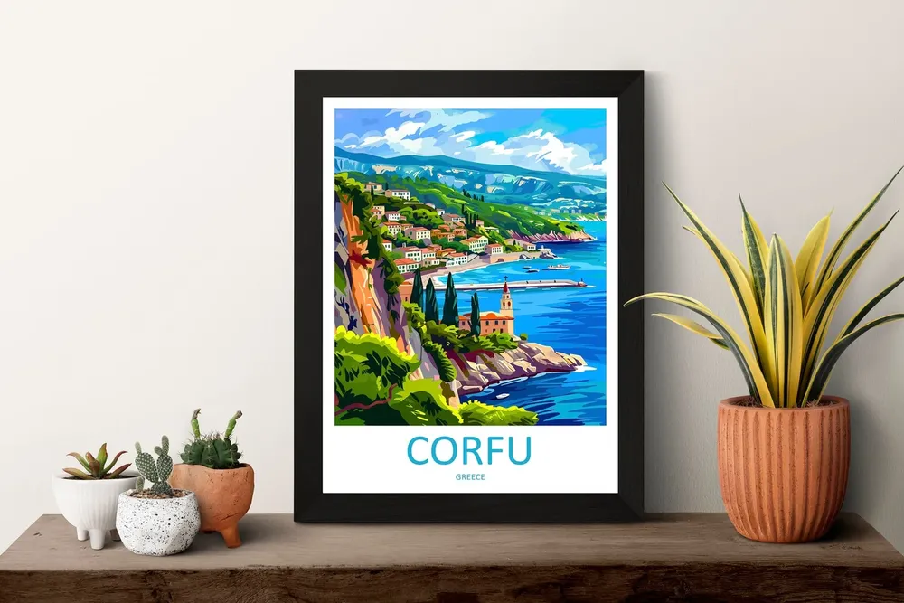 Corfu Travel Poster, Greece Wall Decor - Image 3