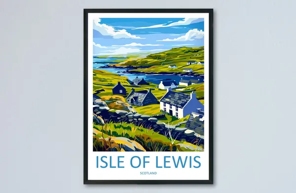 Isle of Lewis Travel Poster, Scotland Wall Art