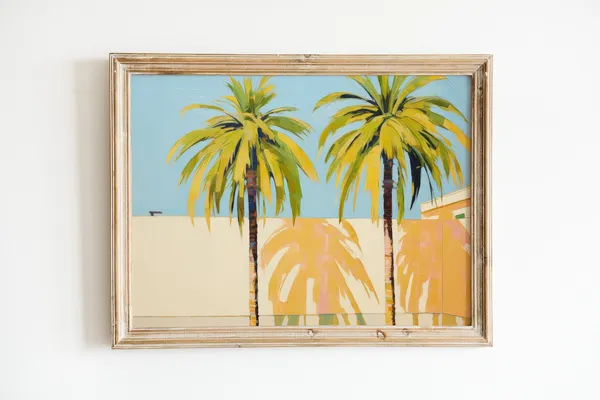 Preppy Palm Tree Painting Print, Coastal Decor