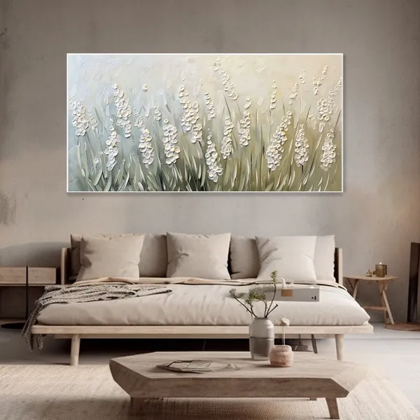 Abstract Floral Spring Meadow Art Print, Cafe Decor