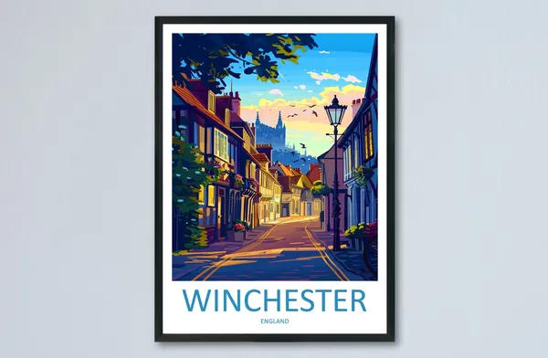 Winchester Travel Poster, England Travel Wall Art