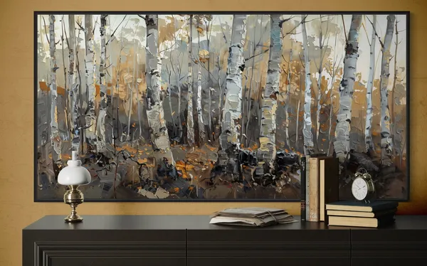 Autumnal Birch Forest Expressionism Art Print