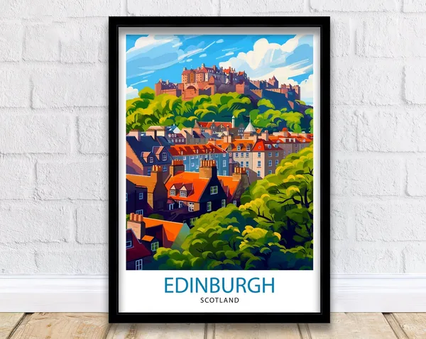 Edinburgh Scotland Travel Poster, Edinburgh Home Decor