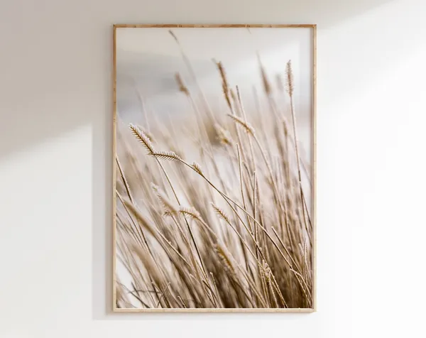 Coastal Dried Grass Boho Landscape Art Print