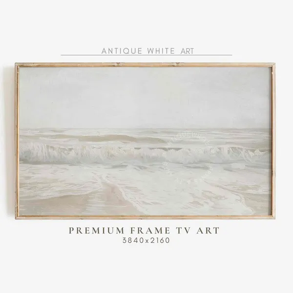 Neutral Summer Abstract Ocean Waves Seascape Art Print