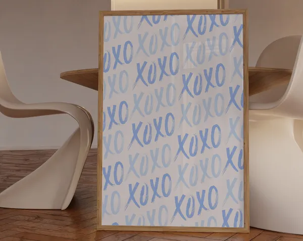 Xoxo Typography Art Print, Preppy Dorm Decor