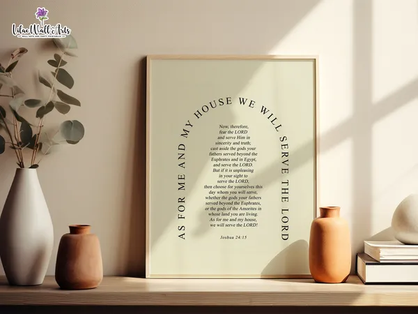 Joshua 24:15 Christian Home Decor Art Print