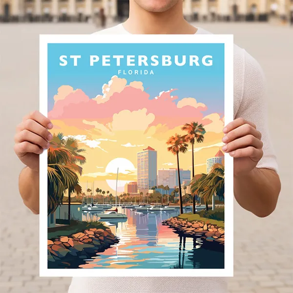 St Petersburg Florida Travel Poster, Travel Poster