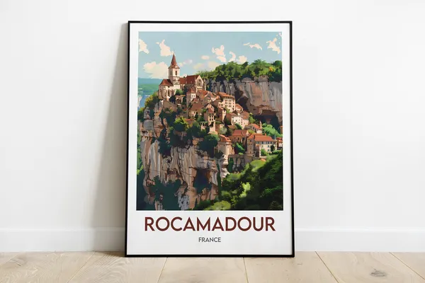 Rocamadour France Travel Poster, Wall Art Print