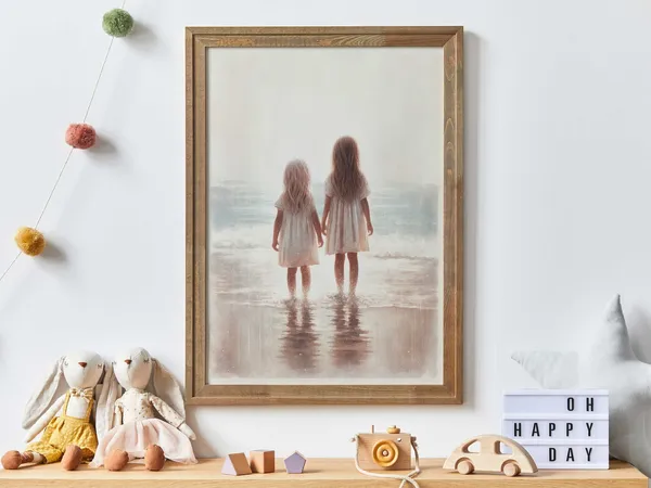 Beachside Sisterhood Vintage-Inspired Art Print