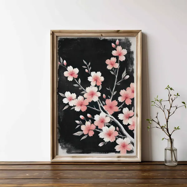 Vintage Cherry Tree Branch Floral Art Print