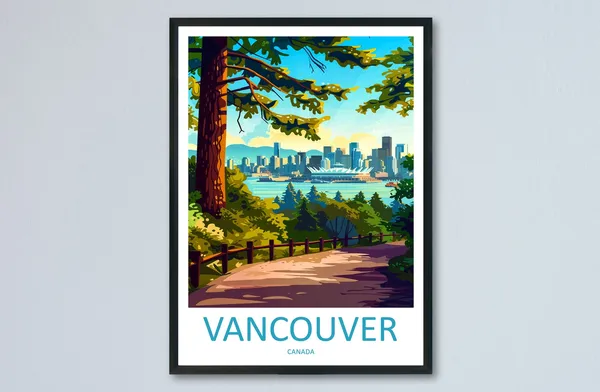 Vancouver Travel Poster, Canada City Wall Art