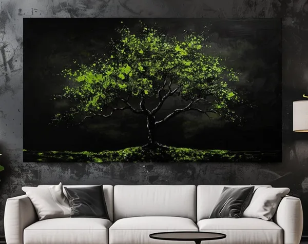 Green Tree Abstraction, Luxury Design Art Print