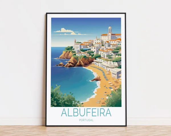 Albufeira Portugal Travel Poster, City Wall Art