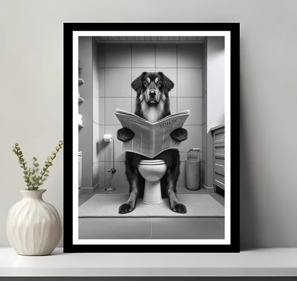 Hovawart Funny Bathroom Animal Wall Art Poster