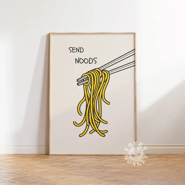 Send Noods Kitchen Decor Minimalist Food Art Print