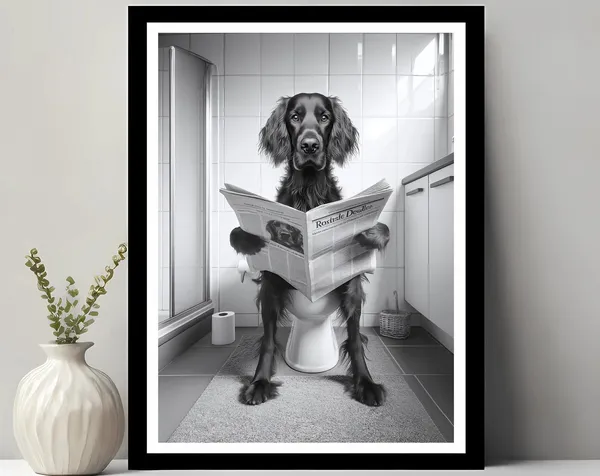 Irish Setter Funny Bathroom Animal Wall Art Print