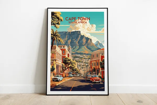 Cape Town Travel Poster, South Africa Custom Print