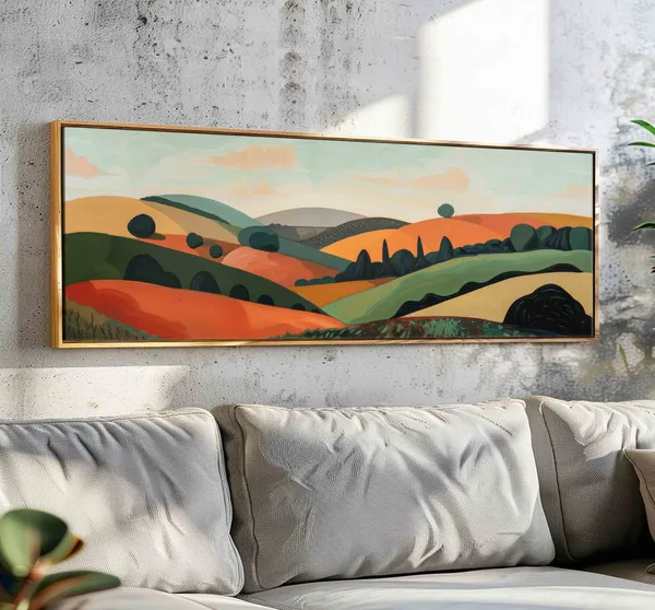 Modern Landscape, Minimal Panoramic Wall Art