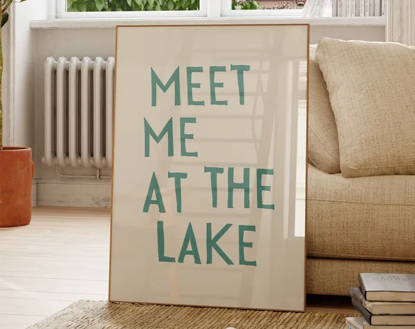 Meet Me At The Lake Poster, Lake House Decor
