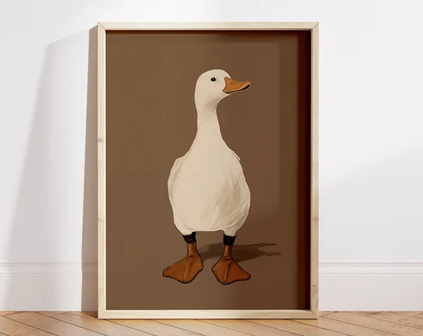 Vintage Silly Goose and Mother Duck Art Print