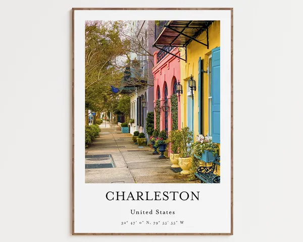 South Carolina Travel Poster, USA City Architecture