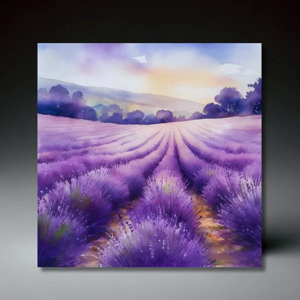 Lavender Field Decorative Ceramic Tile Wall Art