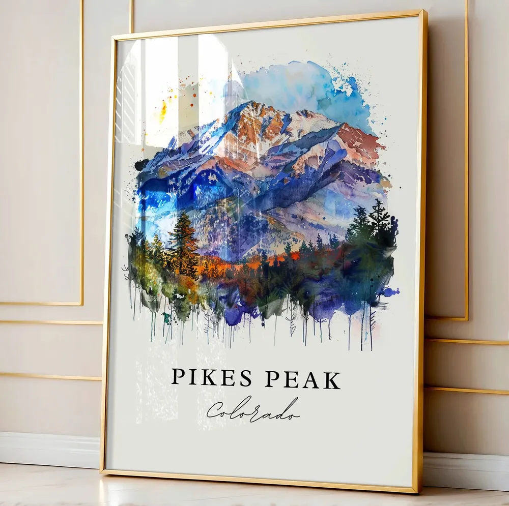 Pikes Peak Travel Poster, Colorado Mountain Art Print - Image 4