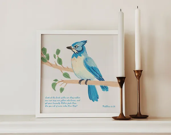 Matthew 6 Look At The Birds Christian Art Print