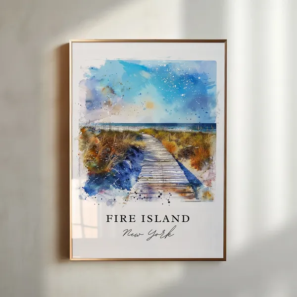 Fire Island Travel Poster, Long Island NY