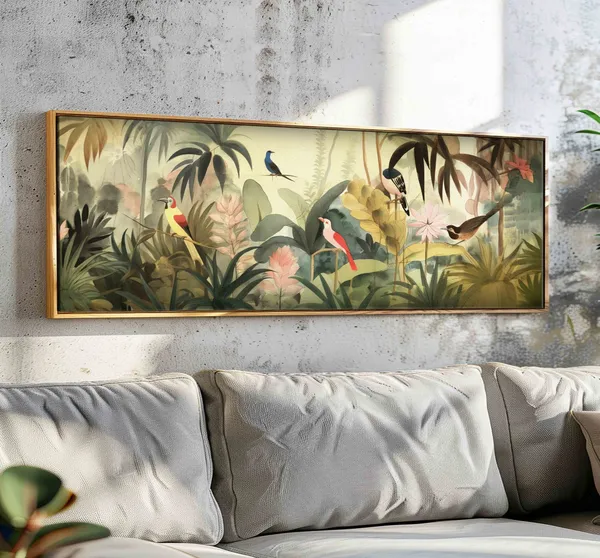 Panoramic Floral Botanical Modern Wall Art Poster