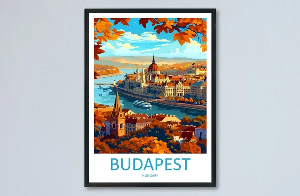 Budapest Travel Poster, Hungary Place Wall Decor