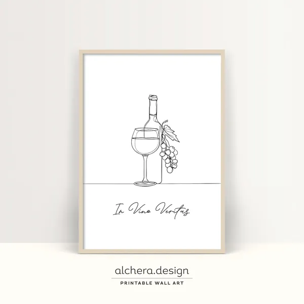In Vino Veritas Latin Phrase Wine Poster