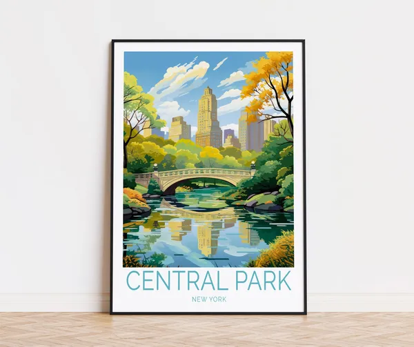 Central Park Travel Poster, New York Art Print