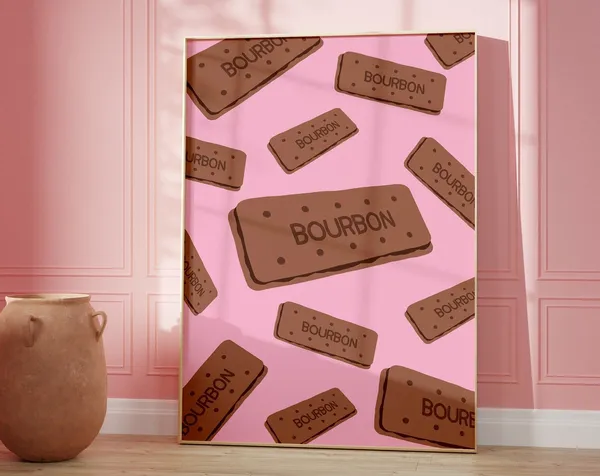 Bourbon Biscuit Kitchen Retro Food Art Print