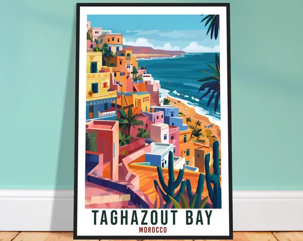 Taghazout Bay Morocco Travel Poster, African Decor