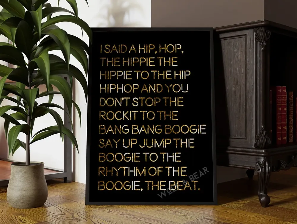 I Said A Hip Hop The Hippie Rappers Delight Lyric Print