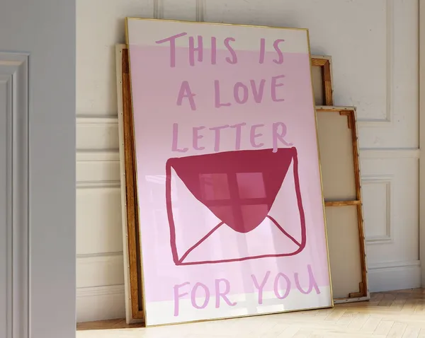 Love Letter Mid-Century Envelope Art Print