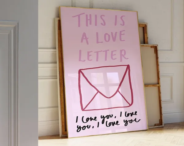 A Love Letter, Mid-Century Typography Art Print