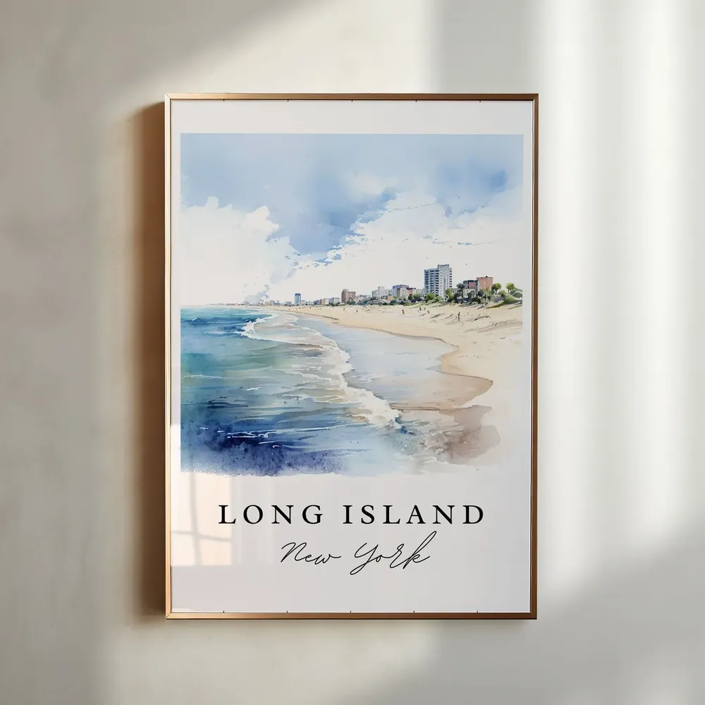 Long Island NY Travel Poster, New York Wall Art