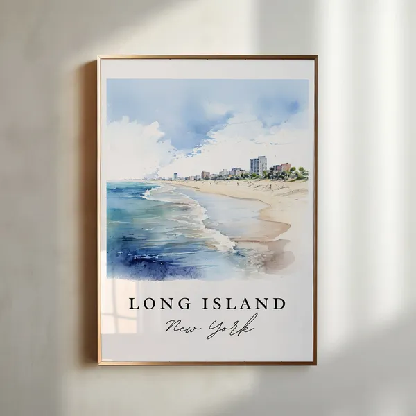 Long Island NY Travel Poster, New York Wall Art