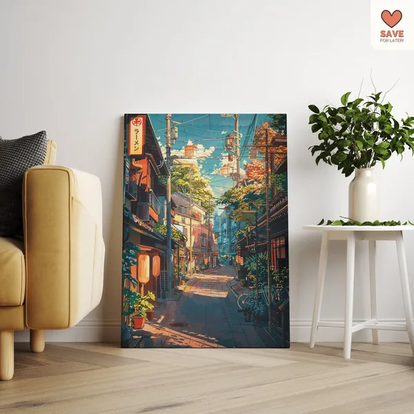 Anime Tokyo Street Art Travel Poster, Japanese Cityscape