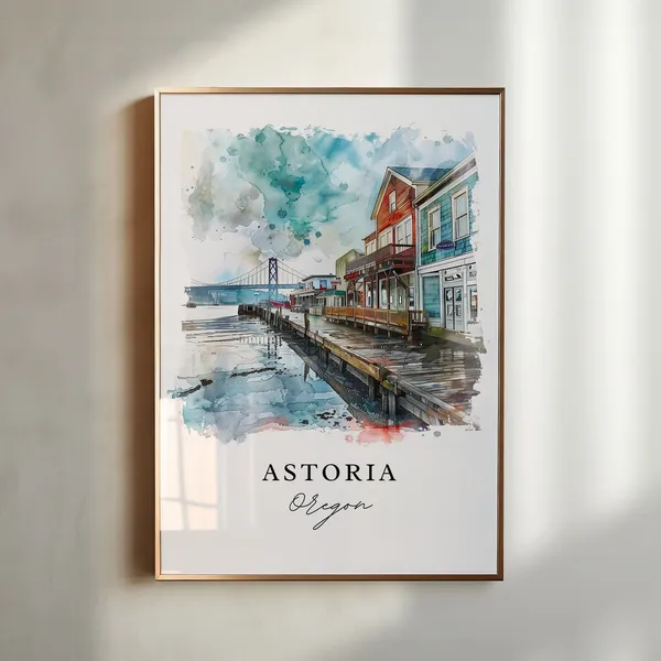 Astoria Oregon Travel Poster, Oregon Wall Art