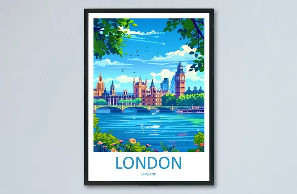 London Wall Hanging Home Decor Travel Poster
