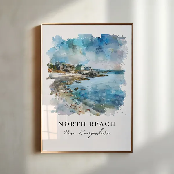 North Beach NH Travel Poster, Hampton New Hampshire