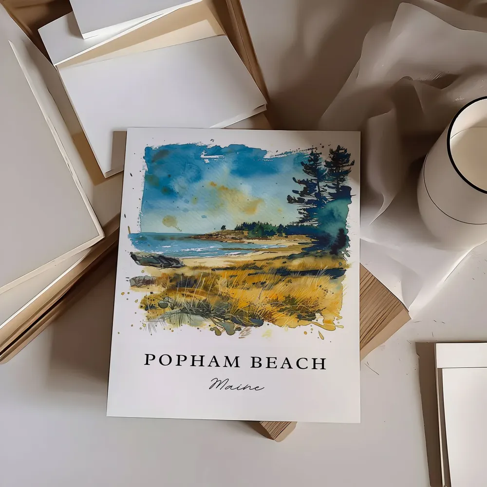 Popham Beach, Maine Travel Poster Art Print - Image 6